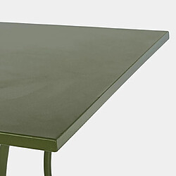 Avis Mes Table de jardin 70x71 cm en métal vert foncé - BELIKA