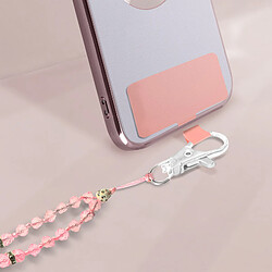 Avizar Cordon Smartphone Universel Coque et Étui Pendentif avec perles 74cm rose pas cher