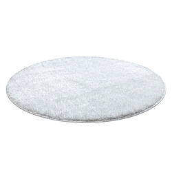 RUGSX Tapis de salle de bain SYNERGY cercle, glamour, antidérapant, doux - lurex blanc cercle 100 cm