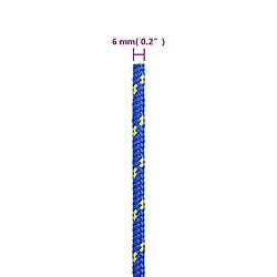 vidaXL Corde de bateau Bleu 6 mm 250 m Polypropylène pas cher