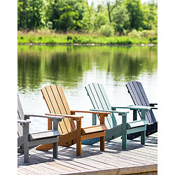 Beliani Chaise de jardin ADIRONDACK Bois d'ingénierie Turquoise