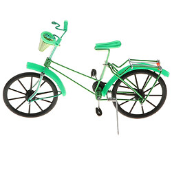 Vélo modèle en aluminium au 1/10 avec panier, jouet d'artisanat vert