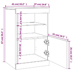 vidaXL Buffet avec lumières LED chêne sonoma 41x37x67 cm pas cher