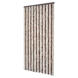 Avis Decoshop26 Rideau contre insectes moustiquaire Beige et marron clair 100x220 cm Chenille DEC022169