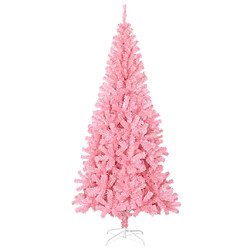 vidaXL Sapin de Noël artificiel avec support rose 180 cm PVC