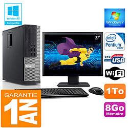 PC DELL 990 SFF Intel G840 Ram 8Go Disque 1 To Wifi W7 Ecran 27" - Occasion