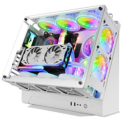 Boitier PC Personnalisé Mars Gaming MCB - Capacité XL - Support Refroidissement Liquide - Structure Modulaire Double Chambre - Jusqu'à 10 Ventilateurs - Couleur Blanc