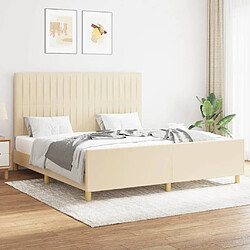 Maison Chic Lit adulte - Cadre Structure de lit avec tête de lit Contemporain Crème 160 x 200 cm Tissu -MN81989