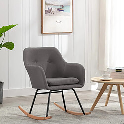 Maison Chic Chaise à bascule | Fauteuil Relax, design moderne Gris clair Tissu -GKD75647