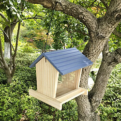 Acheter Universal Éleveur d'oiseaux Décoration de cour en bois Distributeur d'aliments pour oiseaux sauvages Maison d'oiseaux en bois avec toit Décoration de cour familiale