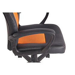 Acheter Decoshop26 Fauteuil de bureau design sportif en synthétique noir maille orange BUR10484