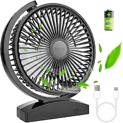 Ventilateurs Silencieux de 6,6 pouces pour Chambre à Coucher,ventilateur de Bureau USB Ventilateur de Refroidissement de Chevet Rechargeable à 3 Vitesses, Vent Fort Rotatif à 120 degrés, Portable pour la Chambre à Coucher