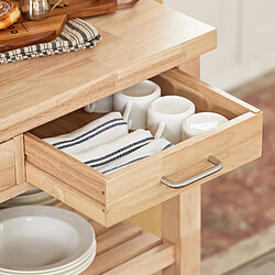 Acheter SoBuy FKW24-N Chariot de Cuisine en bois d'hévéa Kitchen Trolley Desserte roulante