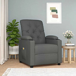 vidaXL Fauteuil de massage Gris foncé Tissu