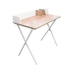 The Home Deco Factory Bureau en bois et métal Brice blanc.