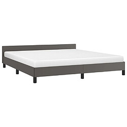 Avis Maison Chic Lit adulte - Cadre Structure de lit avec tête de lit Contemporain Gris 180x200 cm Similicuir -MN71810