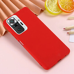 Coque en silicone souple avec sangle rouge pour votre Xiaomi Redmi Note 10 Pro Max/Redmi Note 10 Pro