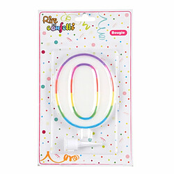 Avis Paris Prix Bougie d'Anniversaire Chiffre 0 10cm Multicolore