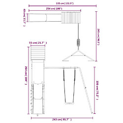 vidaXL Aire de jeux d'extérieur bois de pin massif pas cher
