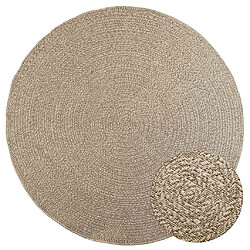 vidaXL Tapis ZIZUR beige Ø 200cm aspect de jute intérieur et extérieur