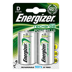 pile rechargeable - energizer recharge power plus - lr20 - 1.5 volts - blister de 2