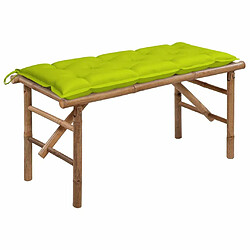 Maison Chic Banc de jardin | Banquette de jardin | Chaise Relax pliable avec coussin 118 cm Bambou -MN49686