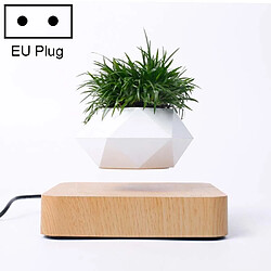 Wewoo Diamant En Plastique Pot De Fleur + Léger Grain Bois Base Lévitation Magnétique Plante Décoration De La Maison