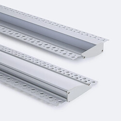 Ledkia Profilé Aluminium Encastrable pour Plâtre/Pladur Pour Ruban LED jusqu'à 12mm 2 m