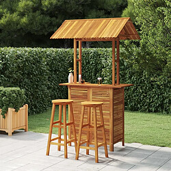 Maison Chic Table de bar et chaises d'extérieur 3 pcs,Ensemble de bar de jardin pour relax Bois d'acacia solide -GKD685067