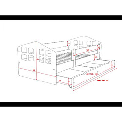 Lit Kacper blanc tiroir et matelas inclus 140/80