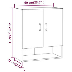 vidaXL Armoire murale Chêne fumé 60x31x70 cm Bois d'ingénierie pas cher