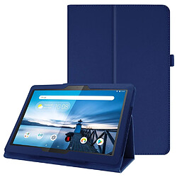 Etui en PU support de litchi bleu foncé pour votre Lenovo Tab M10 TB-X605F