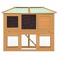 Avis Helloshop26 Cage clapier double pour animaux bois 130 x 68 x 105 cm marron 02_0000572