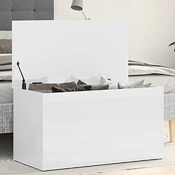 vidaXL Coffre de rangement Blanc brillant 84x42x46cm Bois d'ingénierie