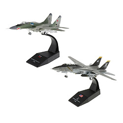 Avis 2x 1: 100 échelle F-14 Avion MIG-29 Fighter Metal Army Model Ornements