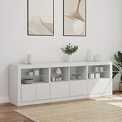 Acheter Maison Chic Commode Buffet - Meuble de rangement avec lumières LED blanc 202x37x67 cm -GKD93326