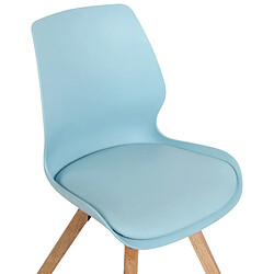 Decoshop26 Lot de 2 chaises de salle à manger en plastique bleu style scandinave pieds bois CDS101145 pas cher