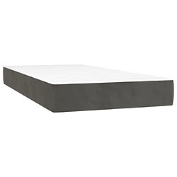 Maison Chic Lit Adulte - Lit simple Lit à sommier tapissier et matelas moelleux - Meuble de Chambre - Gris foncé 200x200cm Velours -MN19111 pas cher