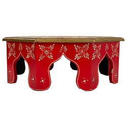 Table Basse Alexandra House Living Blanc Rouge Laiton Bois MDF 40 x 15 x 40 cm