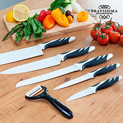 Totalcadeau 6 Couteaux de chef blanc avec manche antidérapant (6 pièces) - Couteaux professionnels pour la cuisine pas cher 6 Couteaux de chef blanc avec manche antidérapant (6 pièces) - Couteaux professionnels pour la cuisine