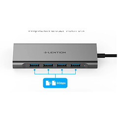 Avis Universal Hub USB C multiport à fil long gris avec 4 K HDMI, 4 USB 3.0, adaptateur de recharge type C M1 Pro 13/15/16 (3) | Câbles et connecteurs pour ordinateur