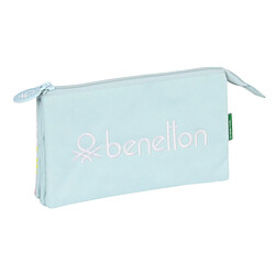 Avis Trousse Fourre-Tout Triple Benetton Fantasy Bleu ciel (22 x 12 x 3 cm)