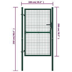 Acheter vidaXL Portail de clôture acier 100x200 cm vert