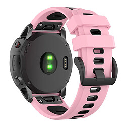 Bracelet en silicone bicolore, libération rapide 26mm, rose/noir pour votre Garmin Fenix 7X