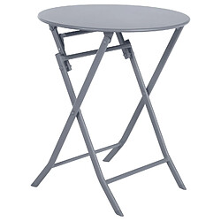 Hesperide Table de jardin pliante ronde Greensboro - 2 Places - Gris quartz