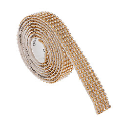 1 Rouleau 5 Rangées Strass Ruban Diamant Maille Wrap Rouleau Bricolage Artisanat Doré Blanc pas cher