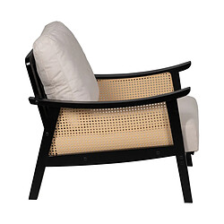 Avis BigBuy Home Fauteuil Noir Beige Polyéthylène Bois d'hévéa Bois MDF Foam 100 % polyester 69,5 x 83 x 80 cm