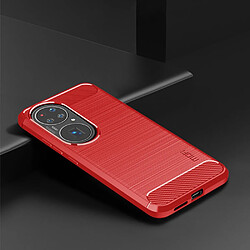 Mofi Coque en TPU Fibre de carbone design brossé souple rouge pour votre Huawei P50 Pro