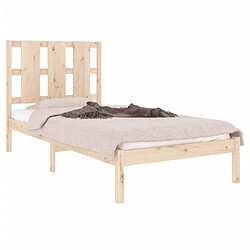 Avis Maison Chic Lit adulte - Lit simple Cadre de lit,Structure du lit Contemporain Bois de pin massif 90x200 cm -MN43361