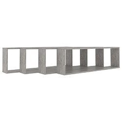 Avis vidaXL Étagères cube murales 4 pcs gris béton bois d'ingénierie